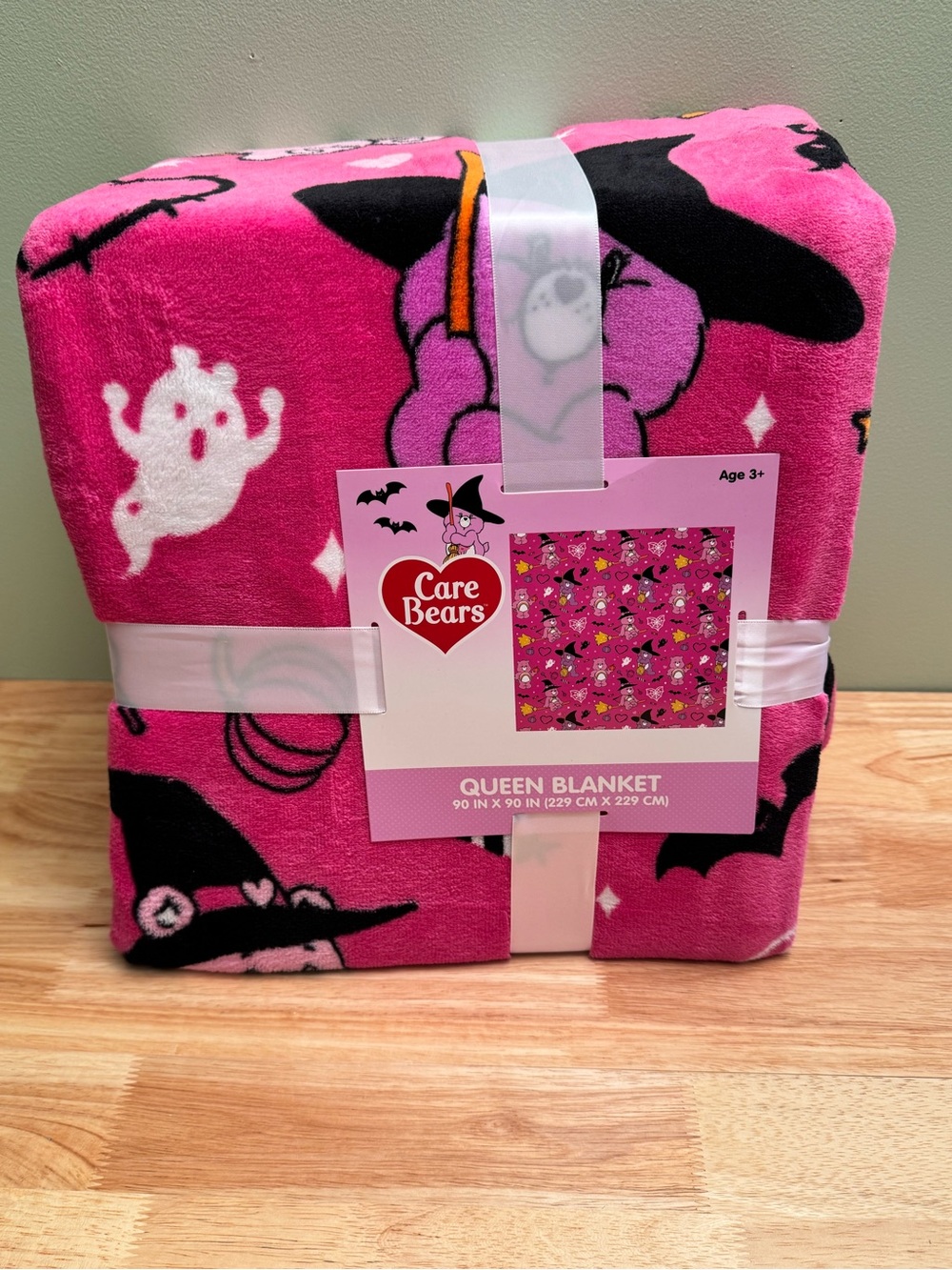 Care Bears Plush Queen Blanket - Hot Pink with Black Accents